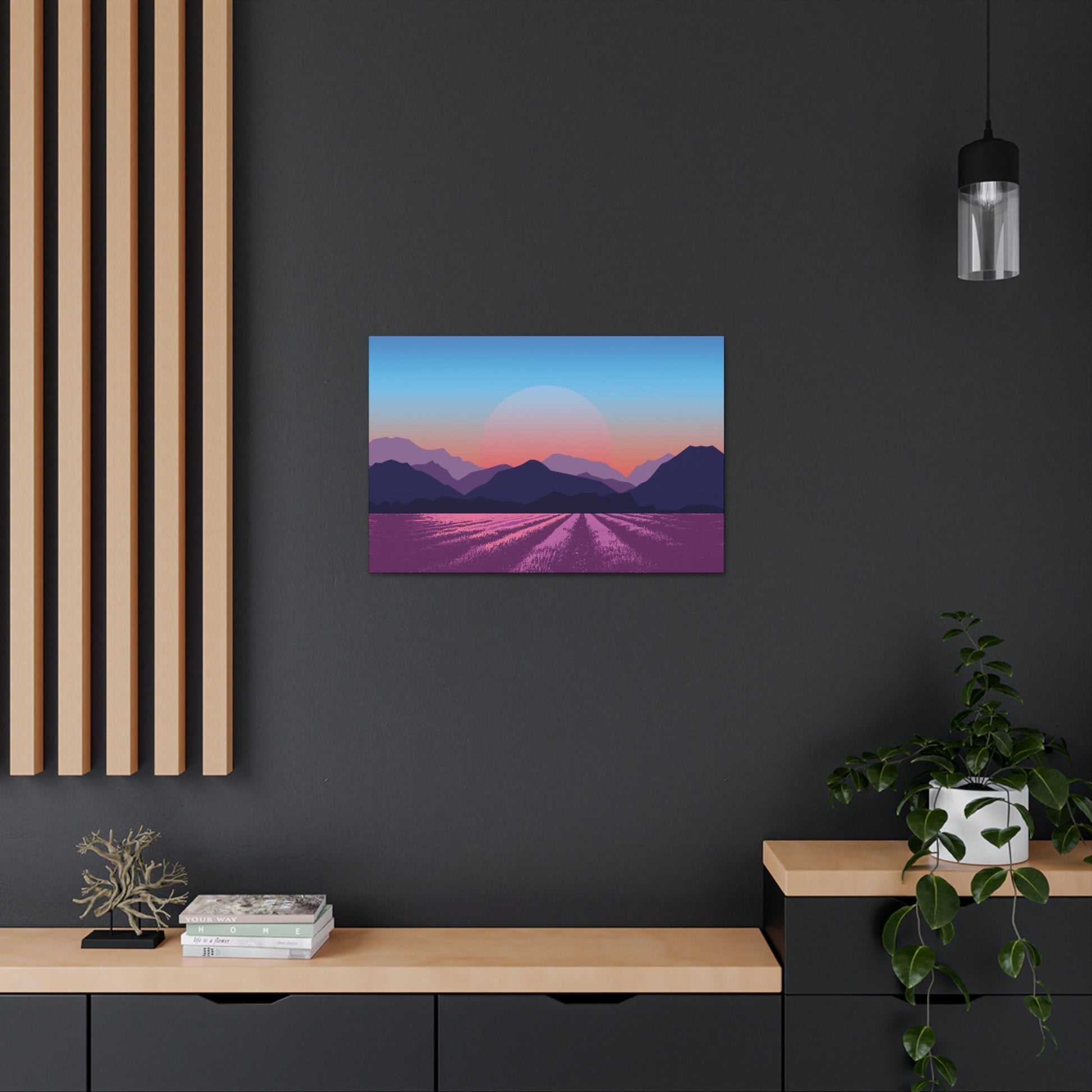 Provence Landscape Lavender Minimal Aesthetic Classic Art Canvas Gallery Wraps Ichaku [Perfect Gifts Selection]