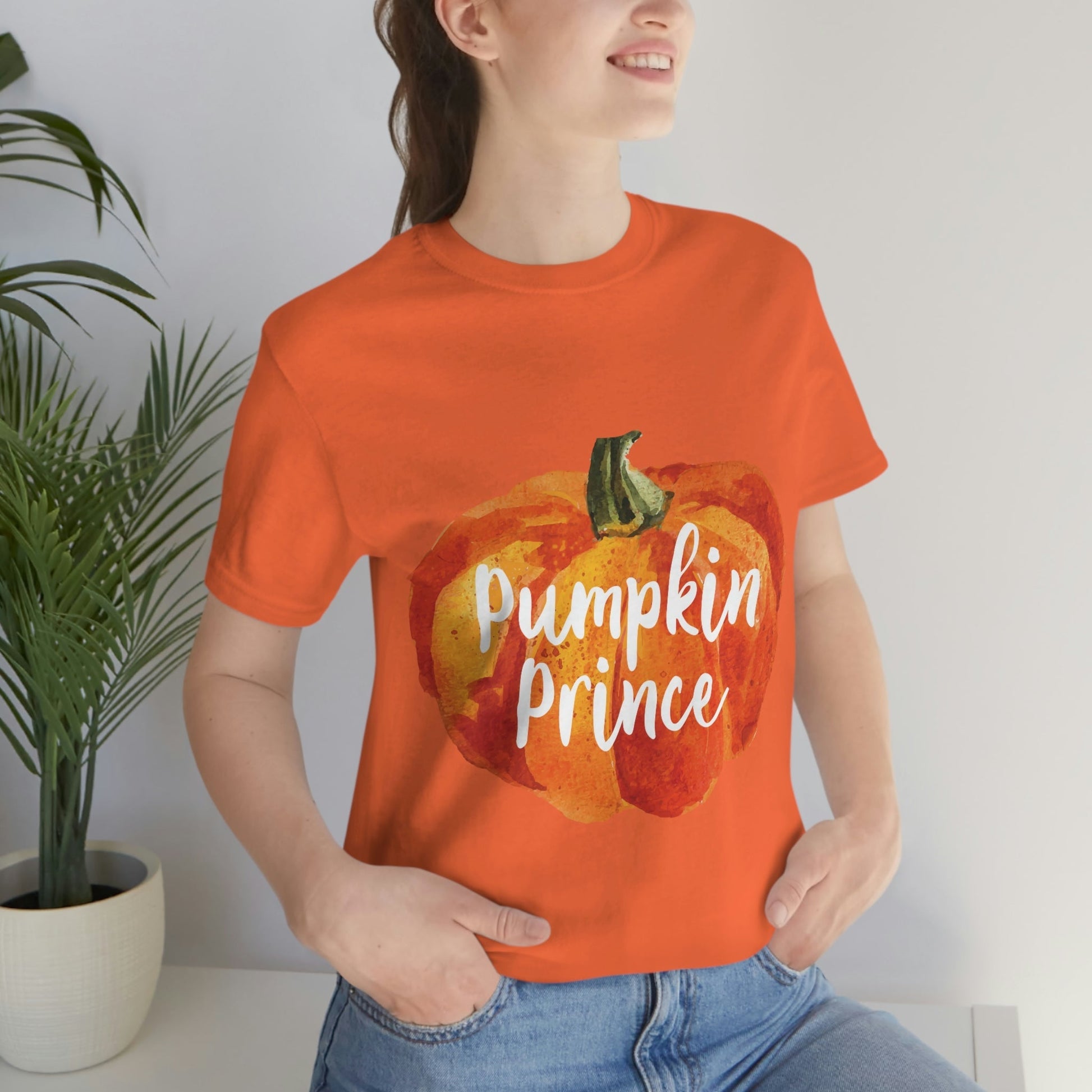 Pumpkin Halloween Prince Spooky Monster Jack O Lantern Unisex Jersey Short Sleeve T-Shirt Ichaku [Perfect Gifts Selection]