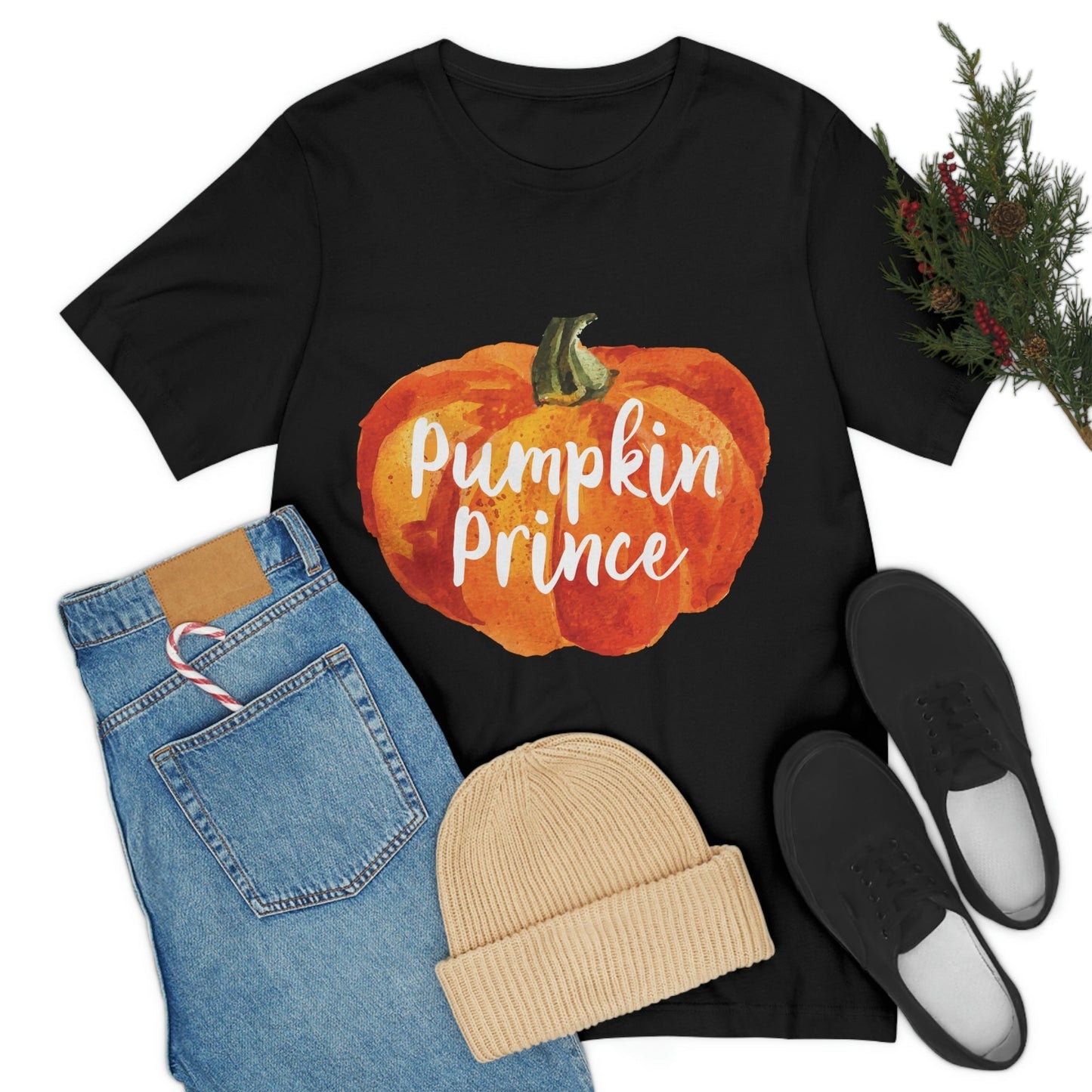 Pumpkin Halloween Prince Spooky Monster Jack O Lantern Unisex Jersey Short Sleeve T-Shirt Ichaku [Perfect Gifts Selection]