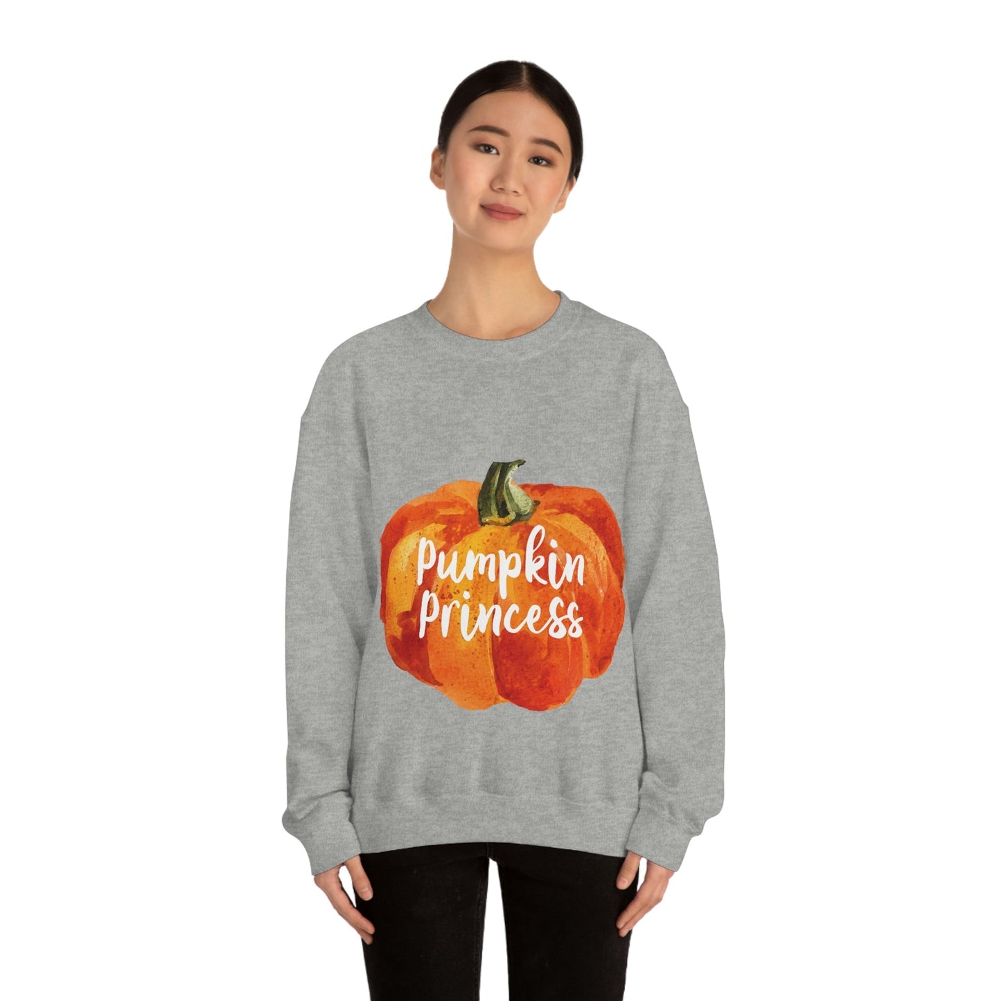 Pumpkin Halloween Princess Spooky Monster Jack O Lantern Unisex Heavy Blend™ Crewneck Sweatshirt Ichaku [Perfect Gifts Selection]