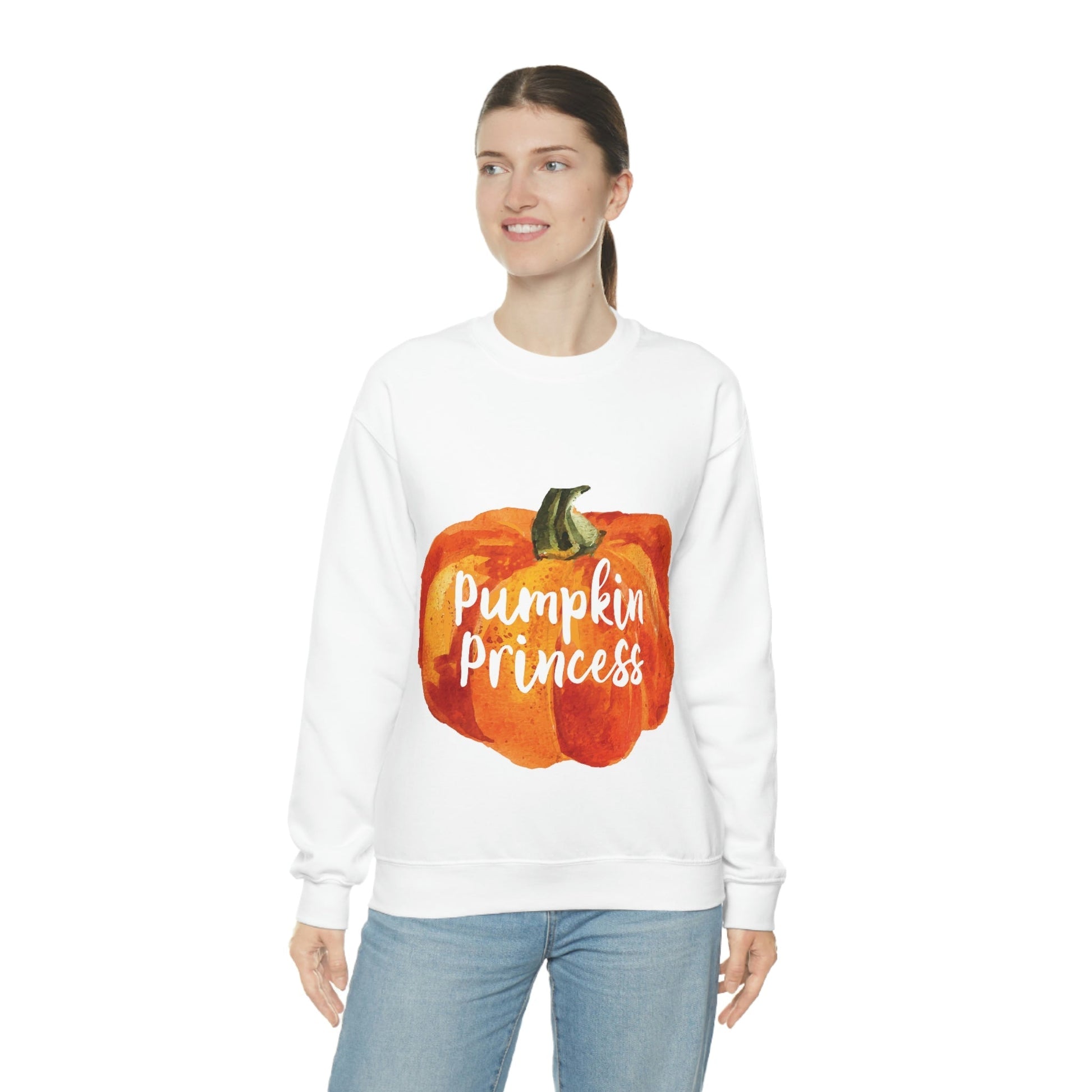 Pumpkin Halloween Princess Spooky Monster Jack O Lantern Unisex Heavy Blend™ Crewneck Sweatshirt Ichaku [Perfect Gifts Selection]