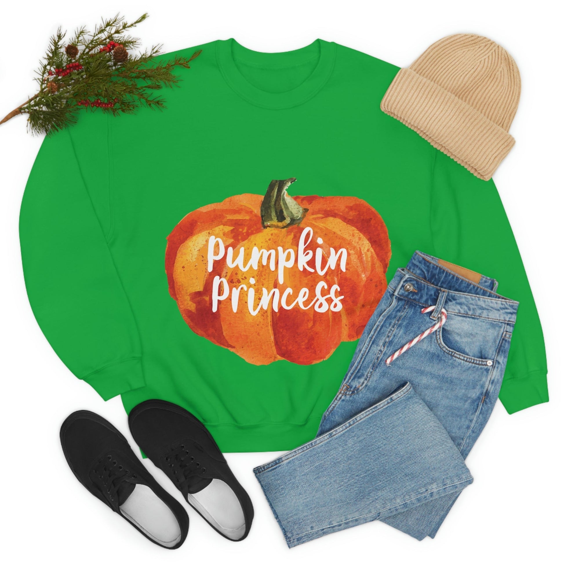 Pumpkin Halloween Princess Spooky Monster Jack O Lantern Unisex Heavy Blend™ Crewneck Sweatshirt Ichaku [Perfect Gifts Selection]