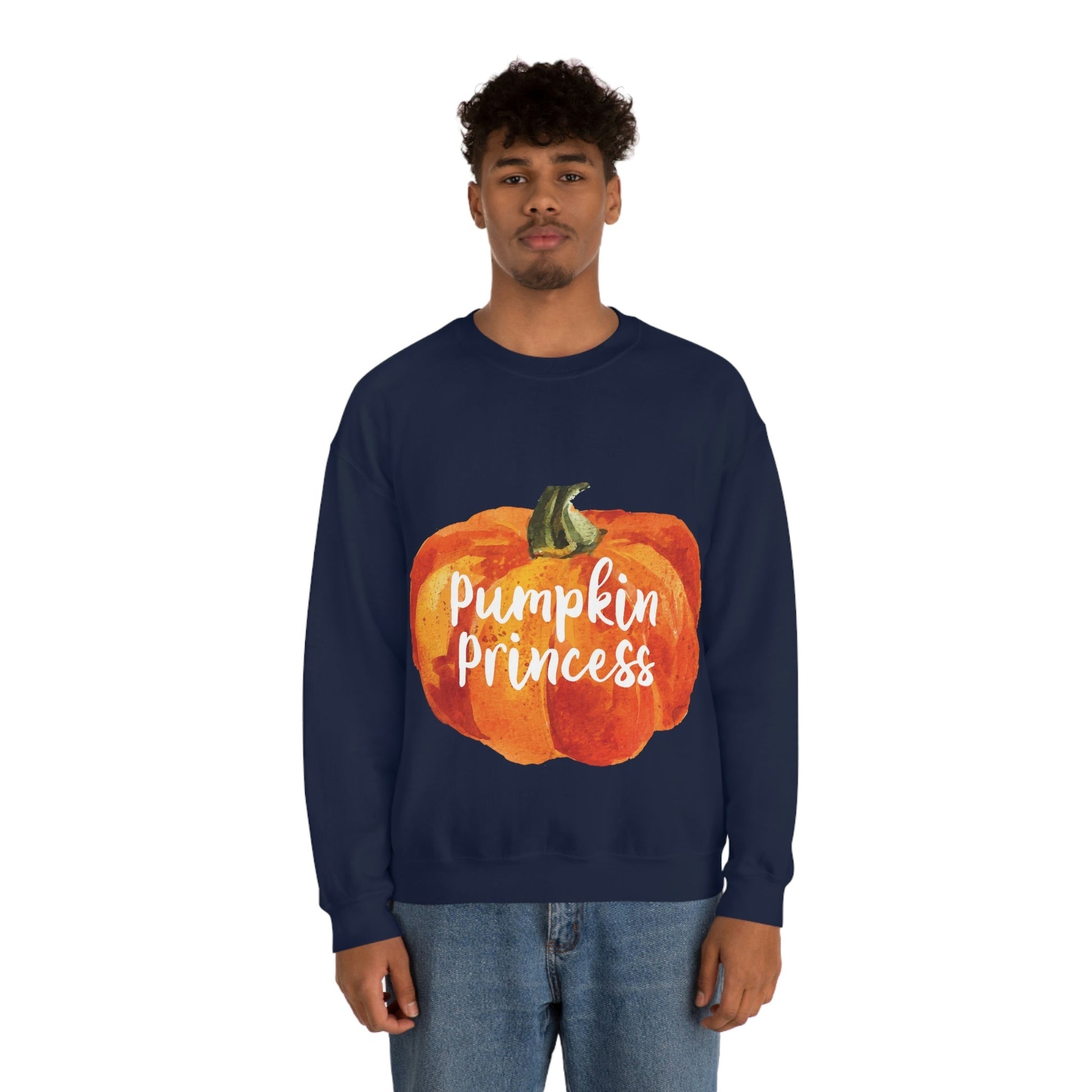 Pumpkin Halloween Princess Spooky Monster Jack O Lantern Unisex Heavy Blend™ Crewneck Sweatshirt Ichaku [Perfect Gifts Selection]