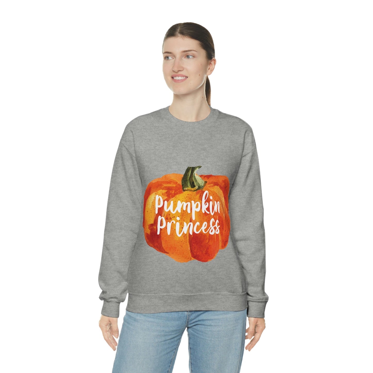 Pumpkin Halloween Princess Spooky Monster Jack O Lantern Unisex Heavy Blend™ Crewneck Sweatshirt Ichaku [Perfect Gifts Selection]