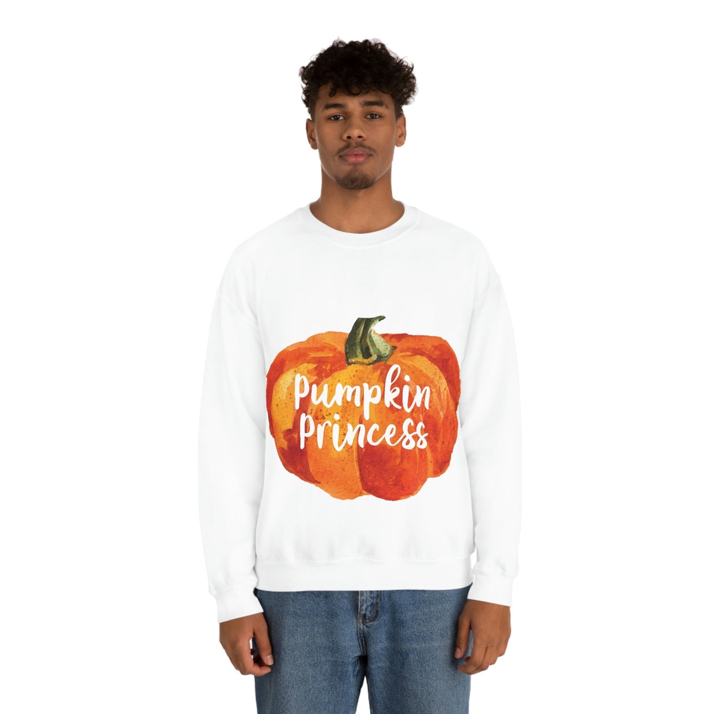 Pumpkin Halloween Princess Spooky Monster Jack O Lantern Unisex Heavy Blend™ Crewneck Sweatshirt Ichaku [Perfect Gifts Selection]