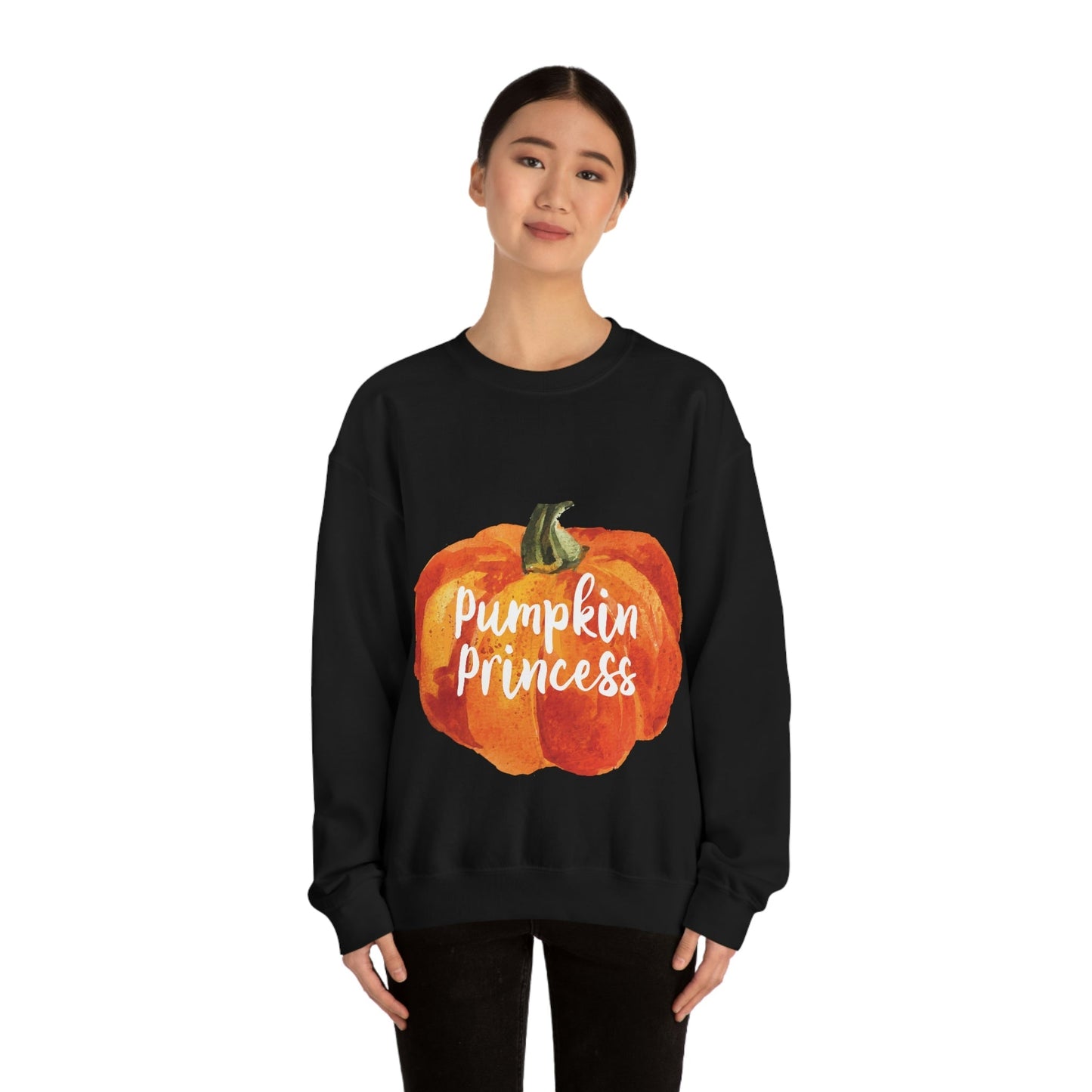 Pumpkin Halloween Princess Spooky Monster Jack O Lantern Unisex Heavy Blend™ Crewneck Sweatshirt Ichaku [Perfect Gifts Selection]