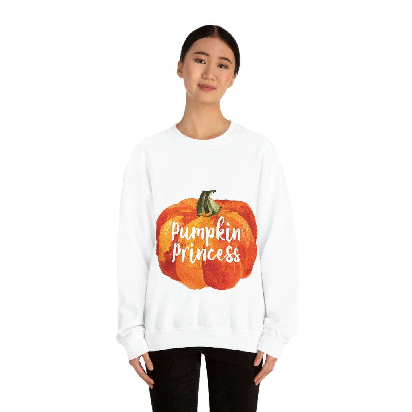 Pumpkin Halloween Princess Spooky Monster Jack O Lantern Unisex Heavy Blend™ Crewneck Sweatshirt Ichaku [Perfect Gifts Selection]