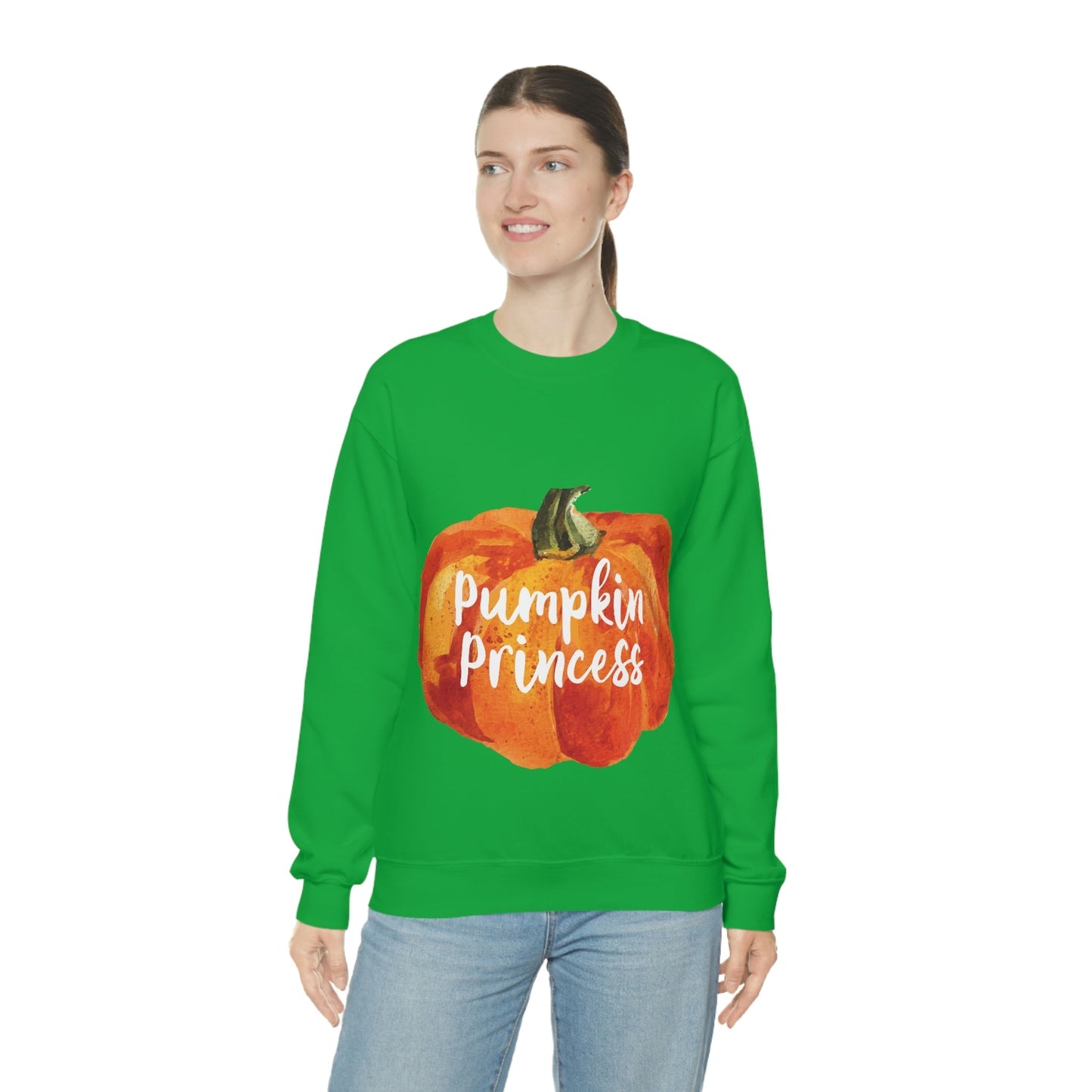 Pumpkin Halloween Princess Spooky Monster Jack O Lantern Unisex Heavy Blend™ Crewneck Sweatshirt Ichaku [Perfect Gifts Selection]