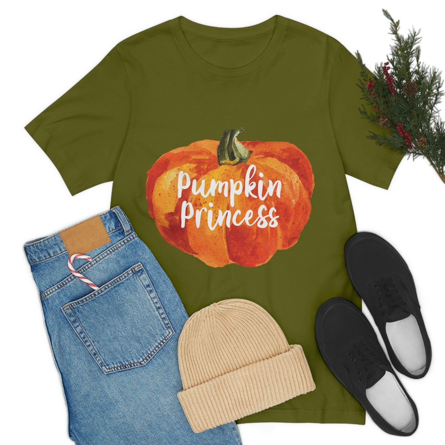 Pumpkin Halloween Princess Spooky Monster Jack O Lantern Unisex Jersey Short Sleeve T-Shirt Ichaku [Perfect Gifts Selection]