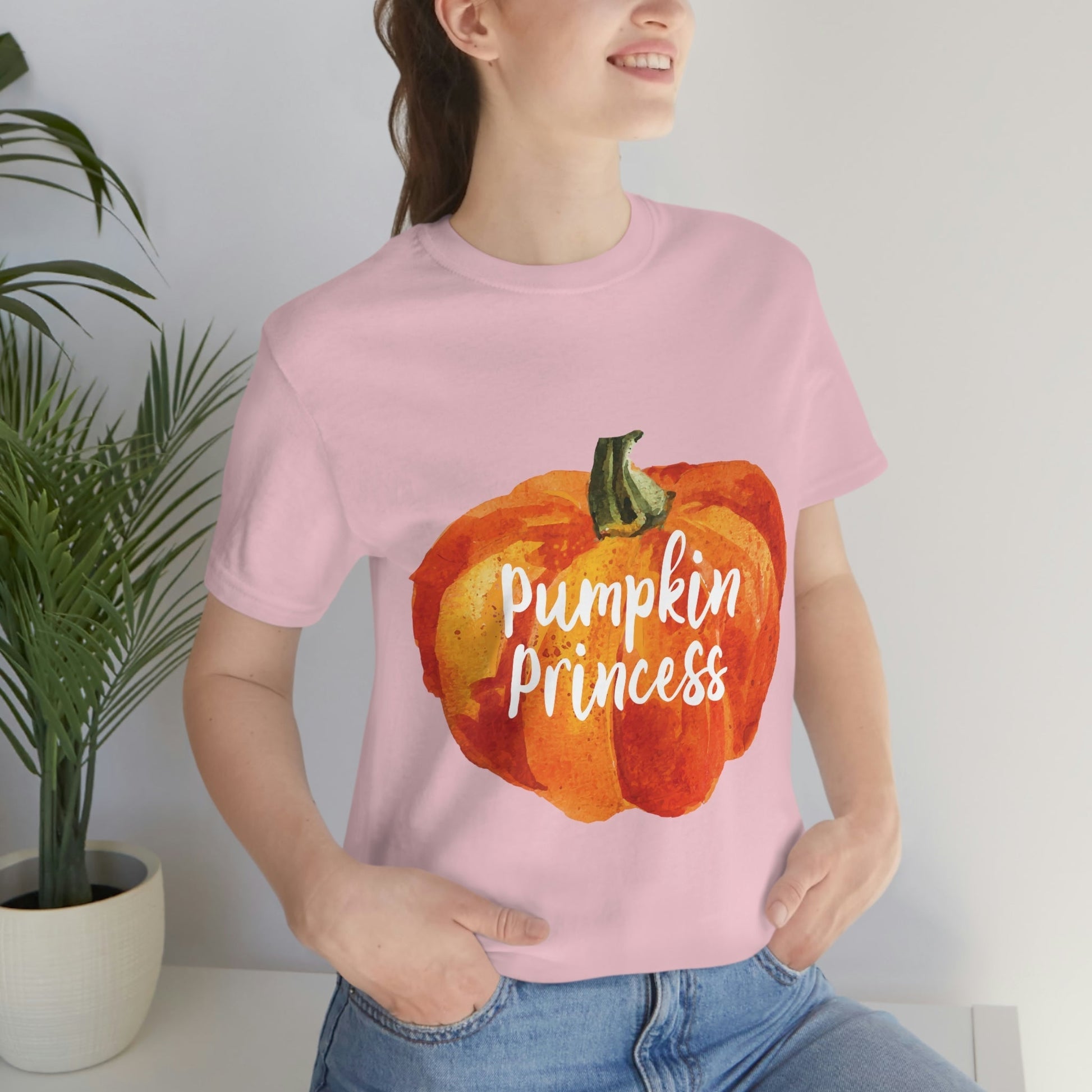 Pumpkin Halloween Princess Spooky Monster Jack O Lantern Unisex Jersey Short Sleeve T-Shirt Ichaku [Perfect Gifts Selection]