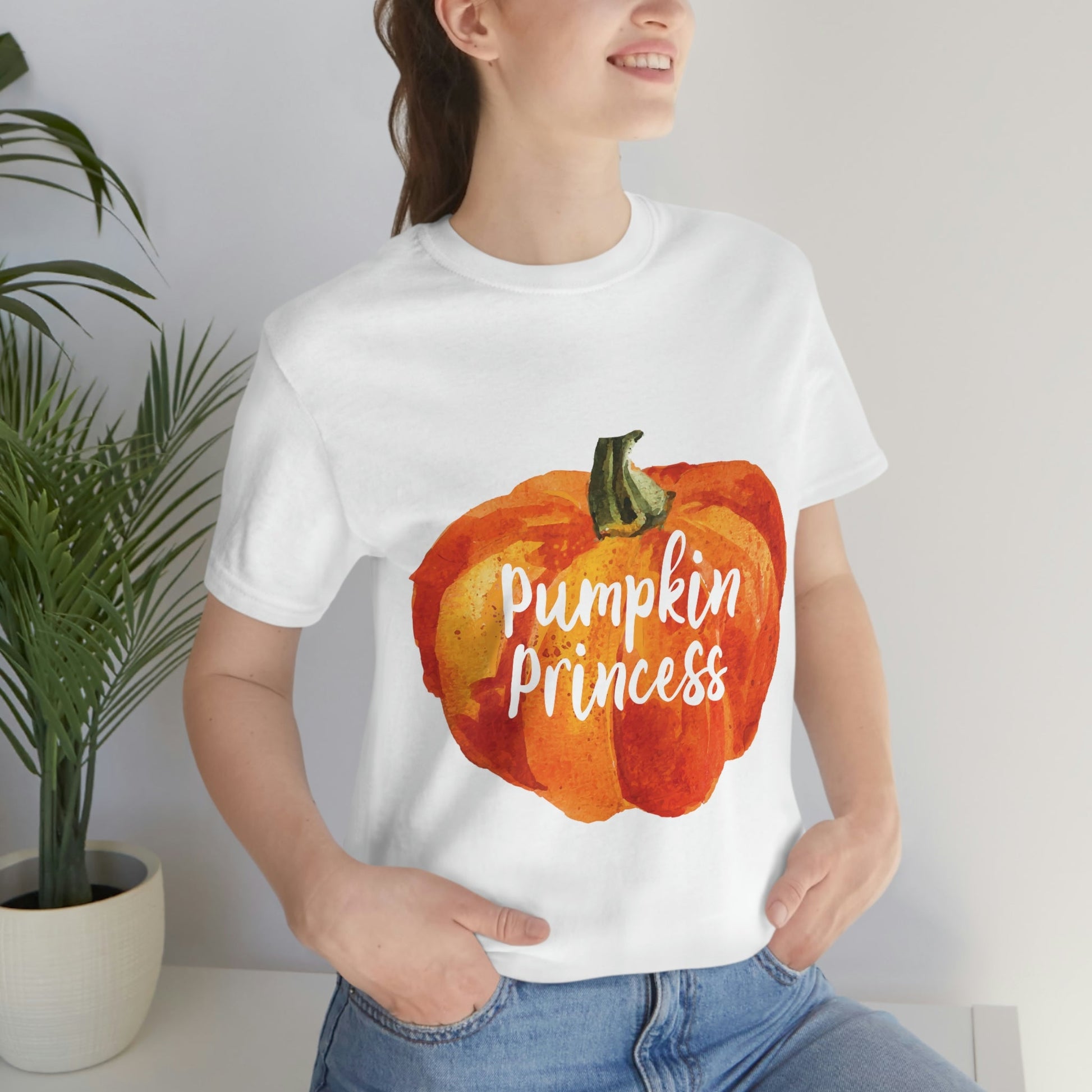 Pumpkin Halloween Princess Spooky Monster Jack O Lantern Unisex Jersey Short Sleeve T-Shirt Ichaku [Perfect Gifts Selection]