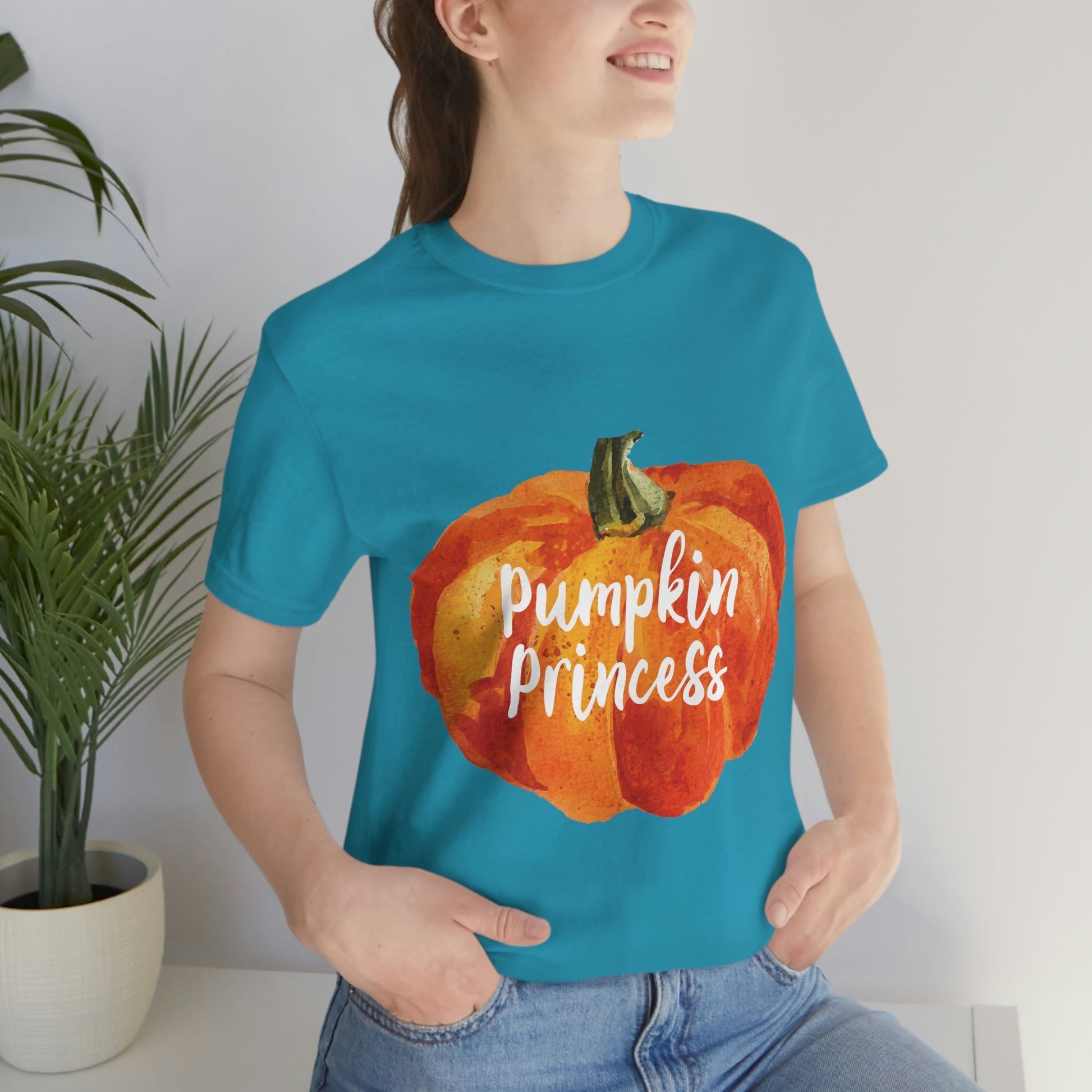 Pumpkin Halloween Princess Spooky Monster Jack O Lantern Unisex Jersey Short Sleeve T-Shirt Ichaku [Perfect Gifts Selection]