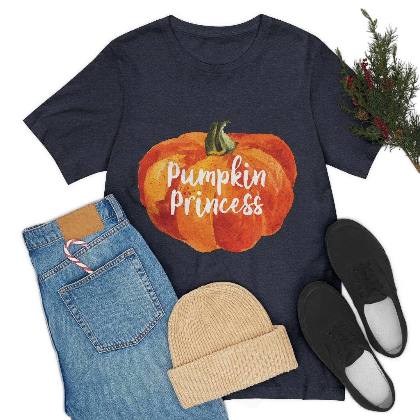 Pumpkin Halloween Princess Spooky Monster Jack O Lantern Unisex Jersey Short Sleeve T-Shirt Ichaku [Perfect Gifts Selection]