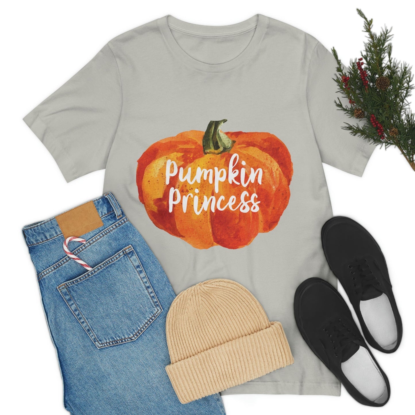 Pumpkin Halloween Princess Spooky Monster Jack O Lantern Unisex Jersey Short Sleeve T-Shirt Ichaku [Perfect Gifts Selection]