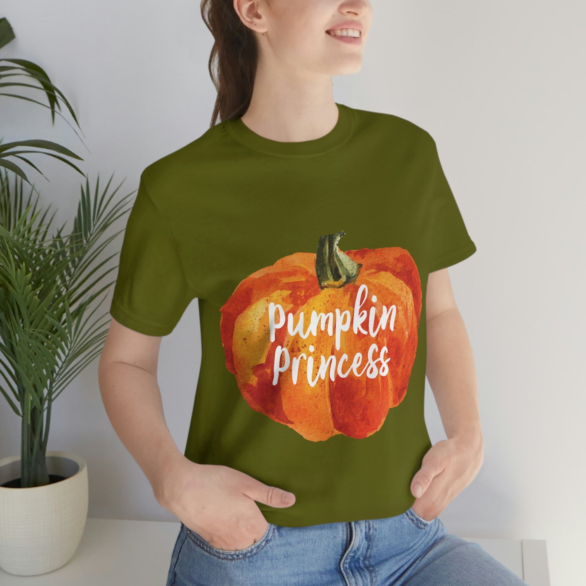 Pumpkin Halloween Princess Spooky Monster Jack O Lantern Unisex Jersey Short Sleeve T-Shirt Ichaku [Perfect Gifts Selection]