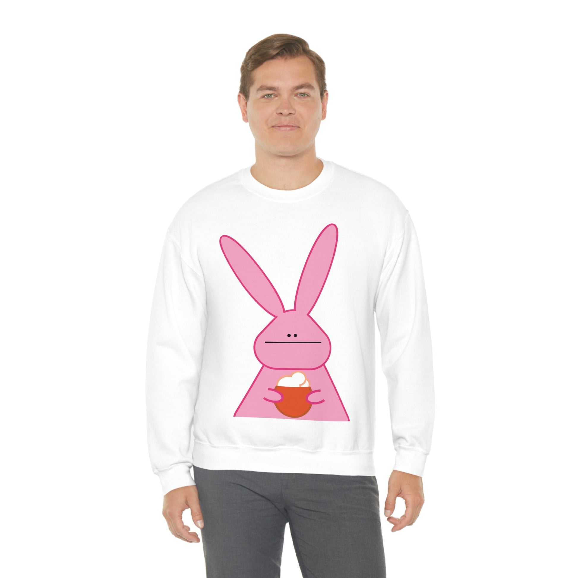 Pumpkin Latte The Fall Mood Pink Rabbit Unisex Heavy Blend™ Crewneck Sweatshirt Ichaku [Perfect Gifts Selection]