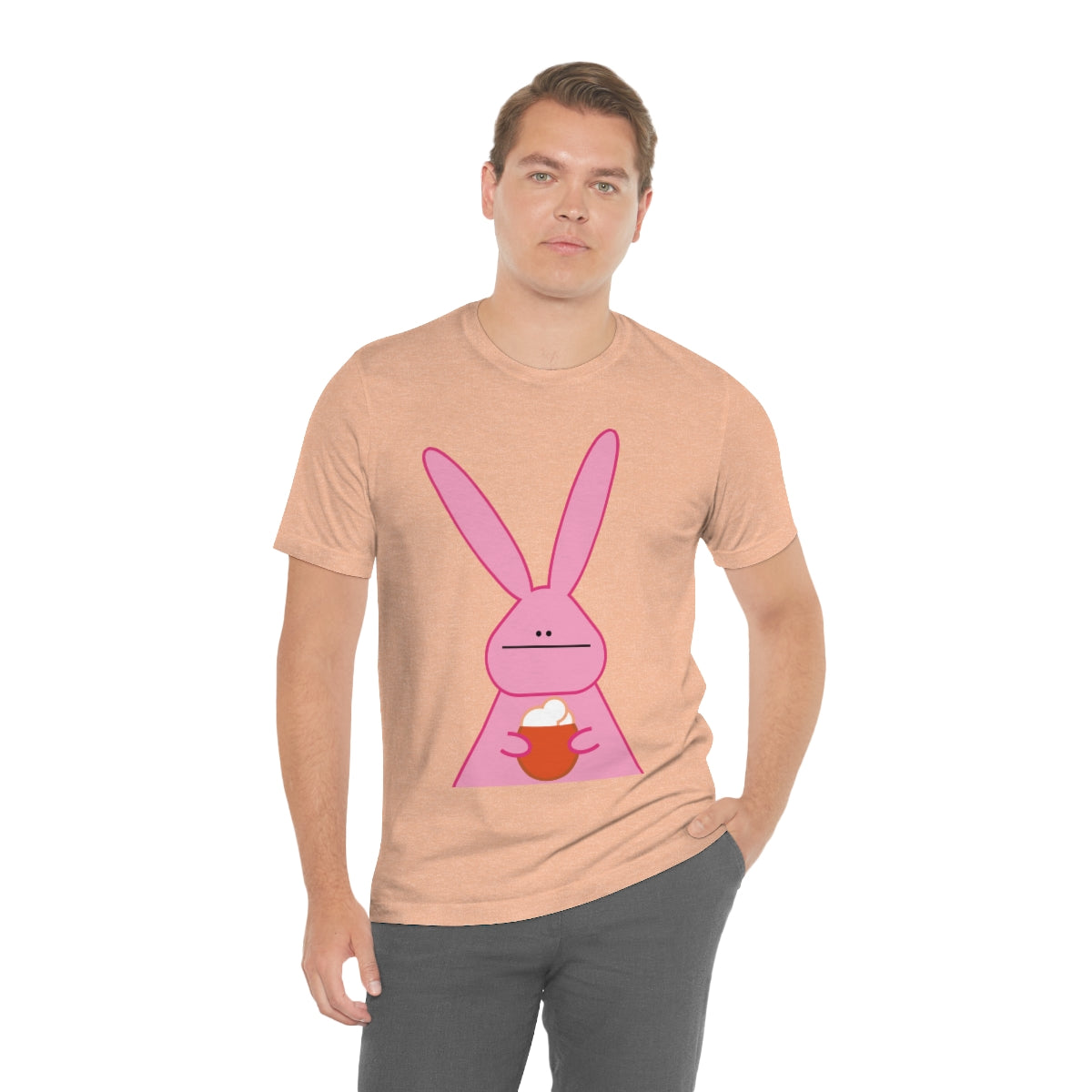 Pumpkin Latte The Fall Mood Pink Rabbit Unisex Jersey Short Sleeve T-Shirt Ichaku [Perfect Gifts Selection]