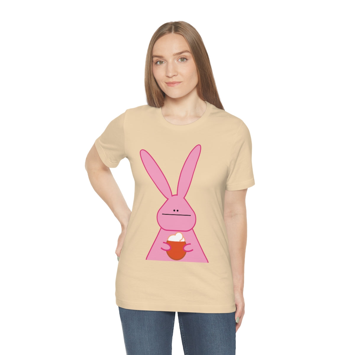 Pumpkin Latte The Fall Mood Pink Rabbit Unisex Jersey Short Sleeve T-Shirt Ichaku [Perfect Gifts Selection]