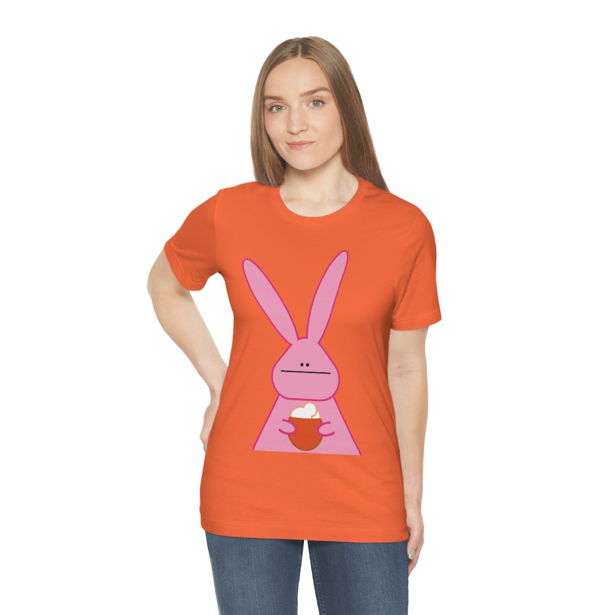 Pumpkin Latte The Fall Mood Pink Rabbit Unisex Jersey Short Sleeve T-Shirt Ichaku [Perfect Gifts Selection]