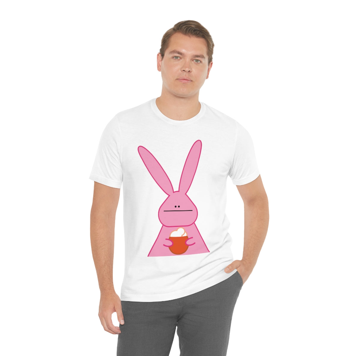 Pumpkin Latte The Fall Mood Pink Rabbit Unisex Jersey Short Sleeve T-Shirt Ichaku [Perfect Gifts Selection]