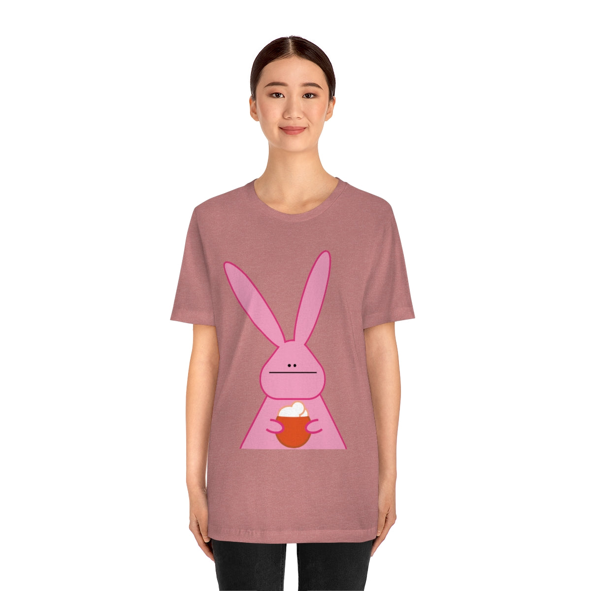 Pumpkin Latte The Fall Mood Pink Rabbit Unisex Jersey Short Sleeve T-Shirt Ichaku [Perfect Gifts Selection]