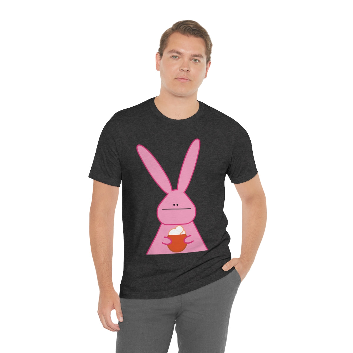 Pumpkin Latte The Fall Mood Pink Rabbit Unisex Jersey Short Sleeve T-Shirt Ichaku [Perfect Gifts Selection]