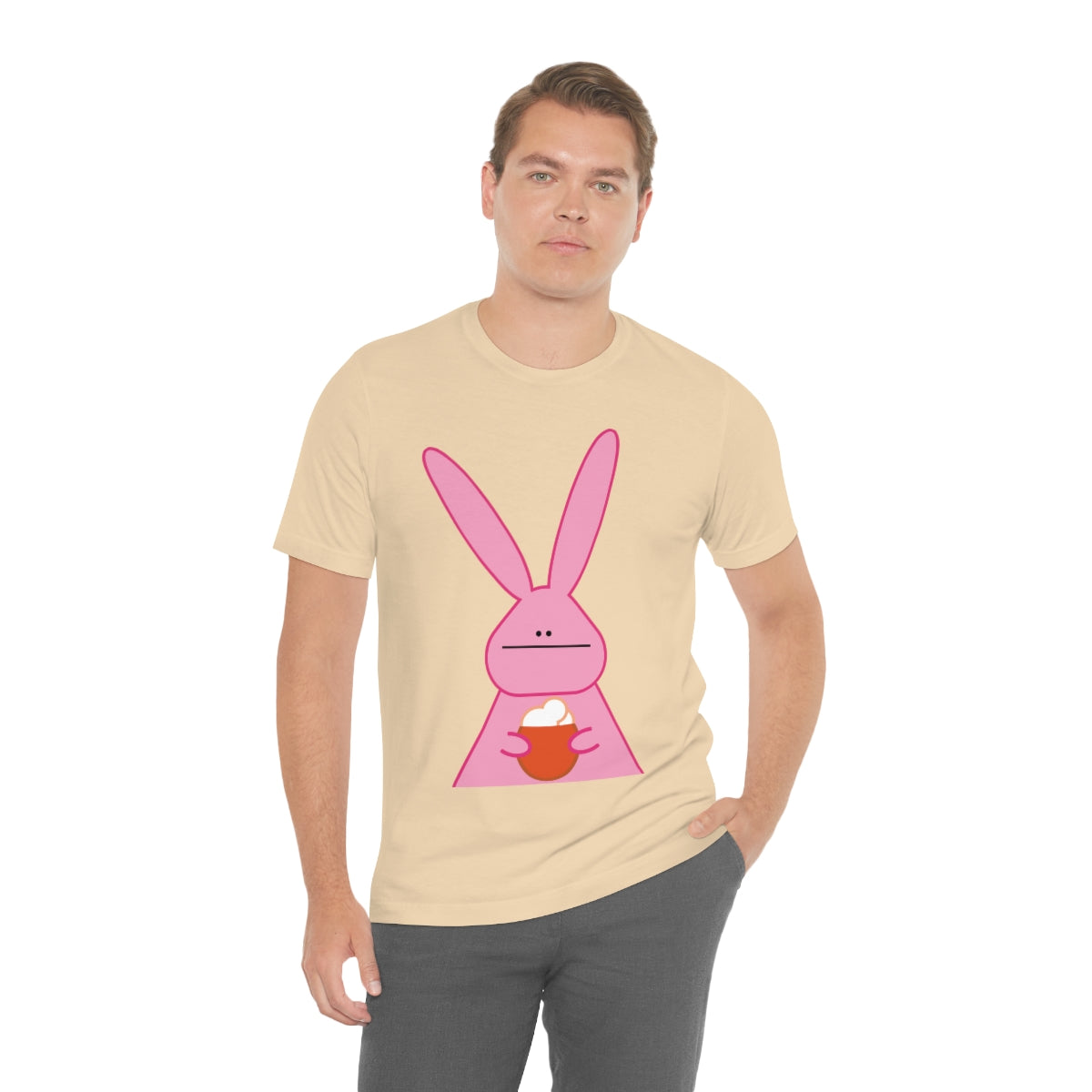 Pumpkin Latte The Fall Mood Pink Rabbit Unisex Jersey Short Sleeve T-Shirt Ichaku [Perfect Gifts Selection]