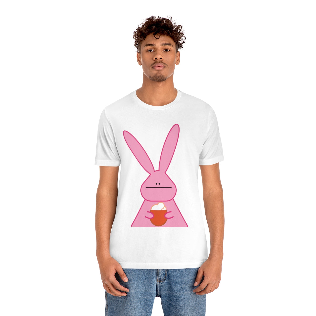 Pumpkin Latte The Fall Mood Pink Rabbit Unisex Jersey Short Sleeve T-Shirt Ichaku [Perfect Gifts Selection]