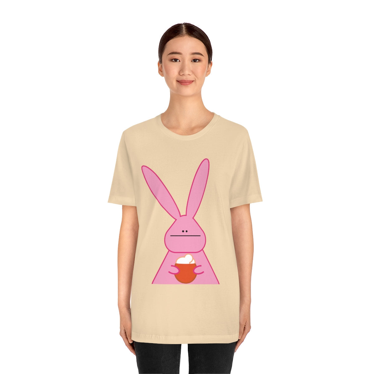 Pumpkin Latte The Fall Mood Pink Rabbit Unisex Jersey Short Sleeve T-Shirt Ichaku [Perfect Gifts Selection]