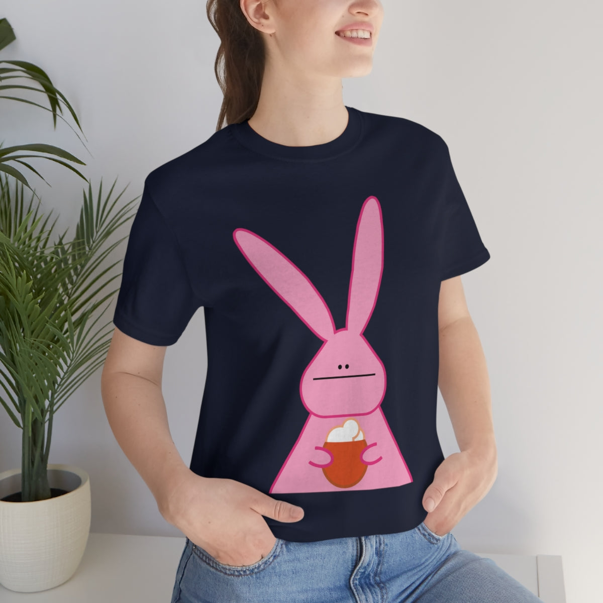 Pumpkin Latte The Fall Mood Pink Rabbit Unisex Jersey Short Sleeve T-Shirt Ichaku [Perfect Gifts Selection]