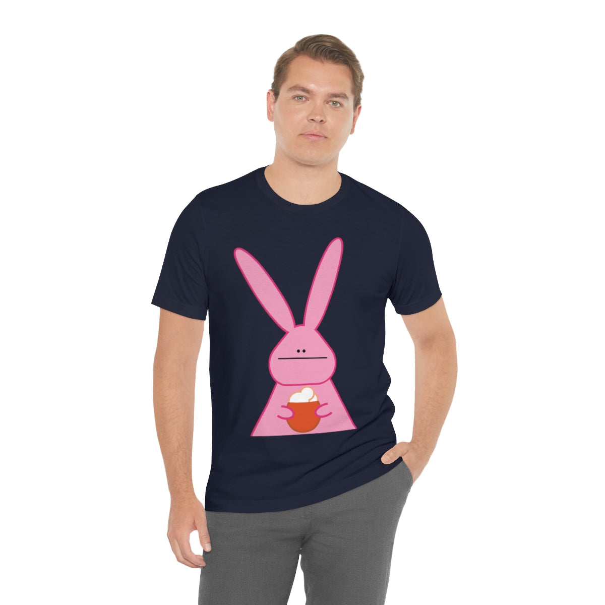 Pumpkin Latte The Fall Mood Pink Rabbit Unisex Jersey Short Sleeve T-Shirt Ichaku [Perfect Gifts Selection]