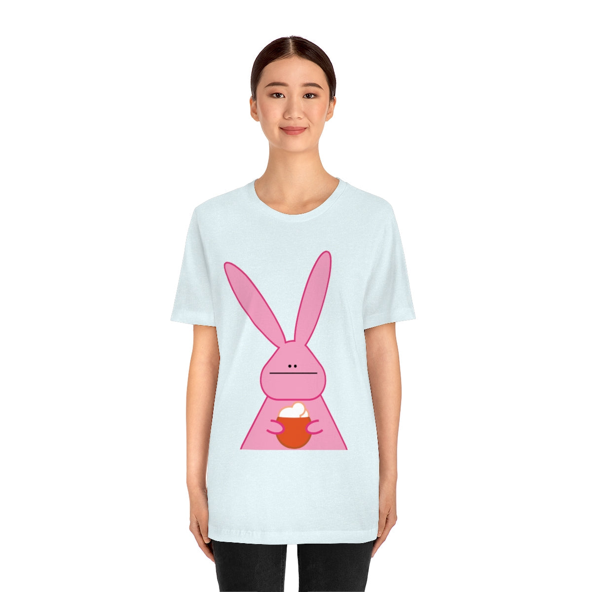 Pumpkin Latte The Fall Mood Pink Rabbit Unisex Jersey Short Sleeve T-Shirt Ichaku [Perfect Gifts Selection]