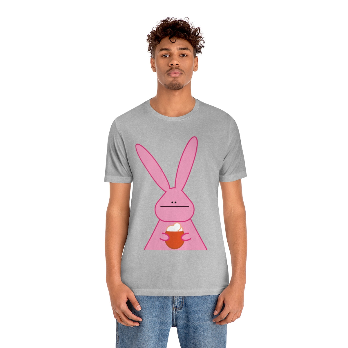 Pumpkin Latte The Fall Mood Pink Rabbit Unisex Jersey Short Sleeve T-Shirt Ichaku [Perfect Gifts Selection]