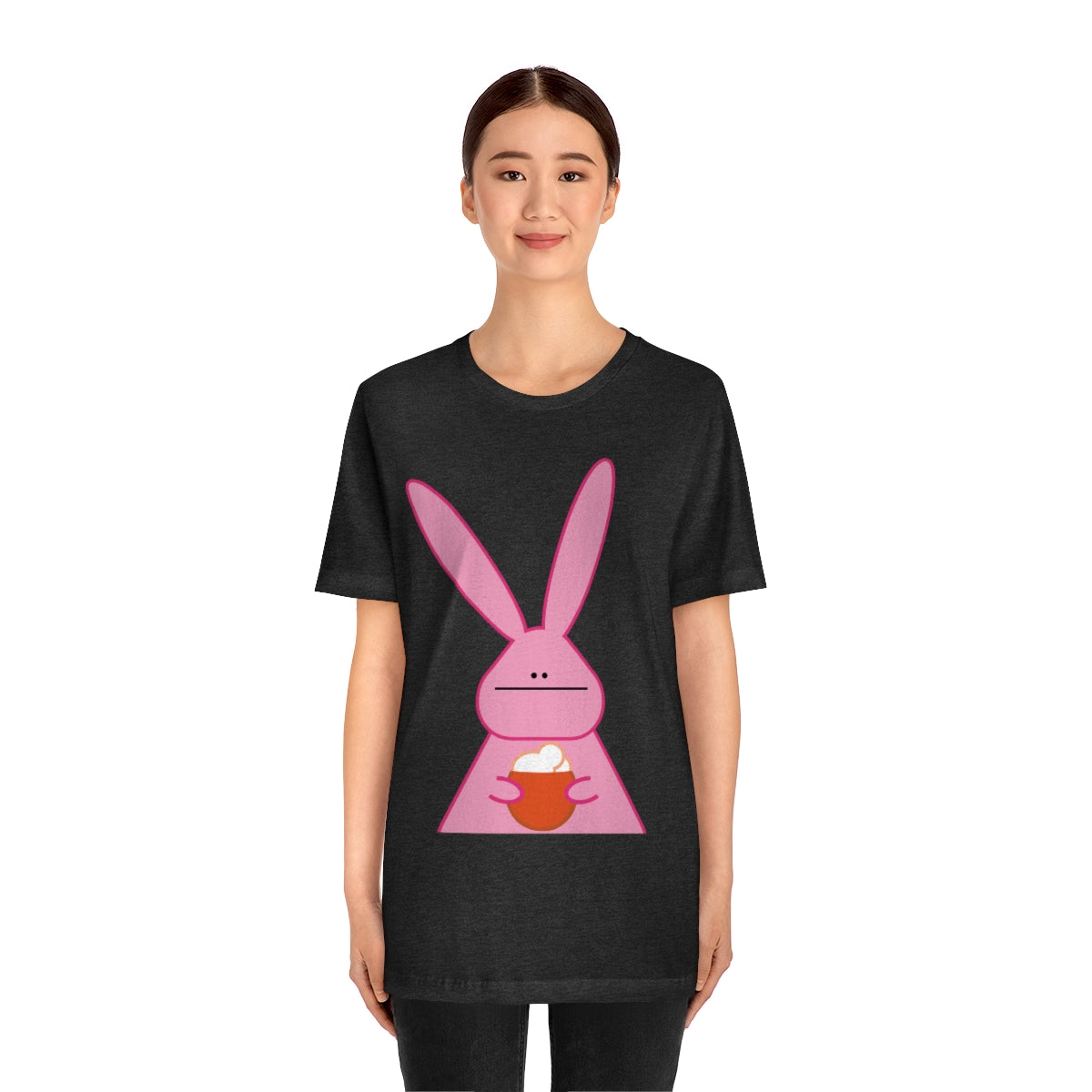 Pumpkin Latte The Fall Mood Pink Rabbit Unisex Jersey Short Sleeve T-Shirt Ichaku [Perfect Gifts Selection]