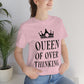 Queen of Over thinking Empowering Quotes Unisex Jersey Short Sleeve T-Shirt Ichaku [Perfect Gifts Selection]