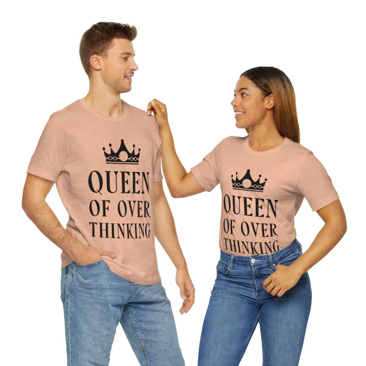 Queen of Over thinking Empowering Quotes Unisex Jersey Short Sleeve T-Shirt Ichaku [Perfect Gifts Selection]