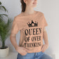 Queen of Over thinking Empowering Quotes Unisex Jersey Short Sleeve T-Shirt Ichaku [Perfect Gifts Selection]