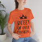 Queen of Over thinking Empowering Quotes Unisex Jersey Short Sleeve T-Shirt Ichaku [Perfect Gifts Selection]