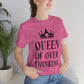 Queen of Over thinking Empowering Quotes Unisex Jersey Short Sleeve T-Shirt Ichaku [Perfect Gifts Selection]