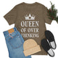 Queen of Over thinking Empowering Quotes White Text Unisex Jersey Short Sleeve T-Shirt Ichaku [Perfect Gifts Selection]