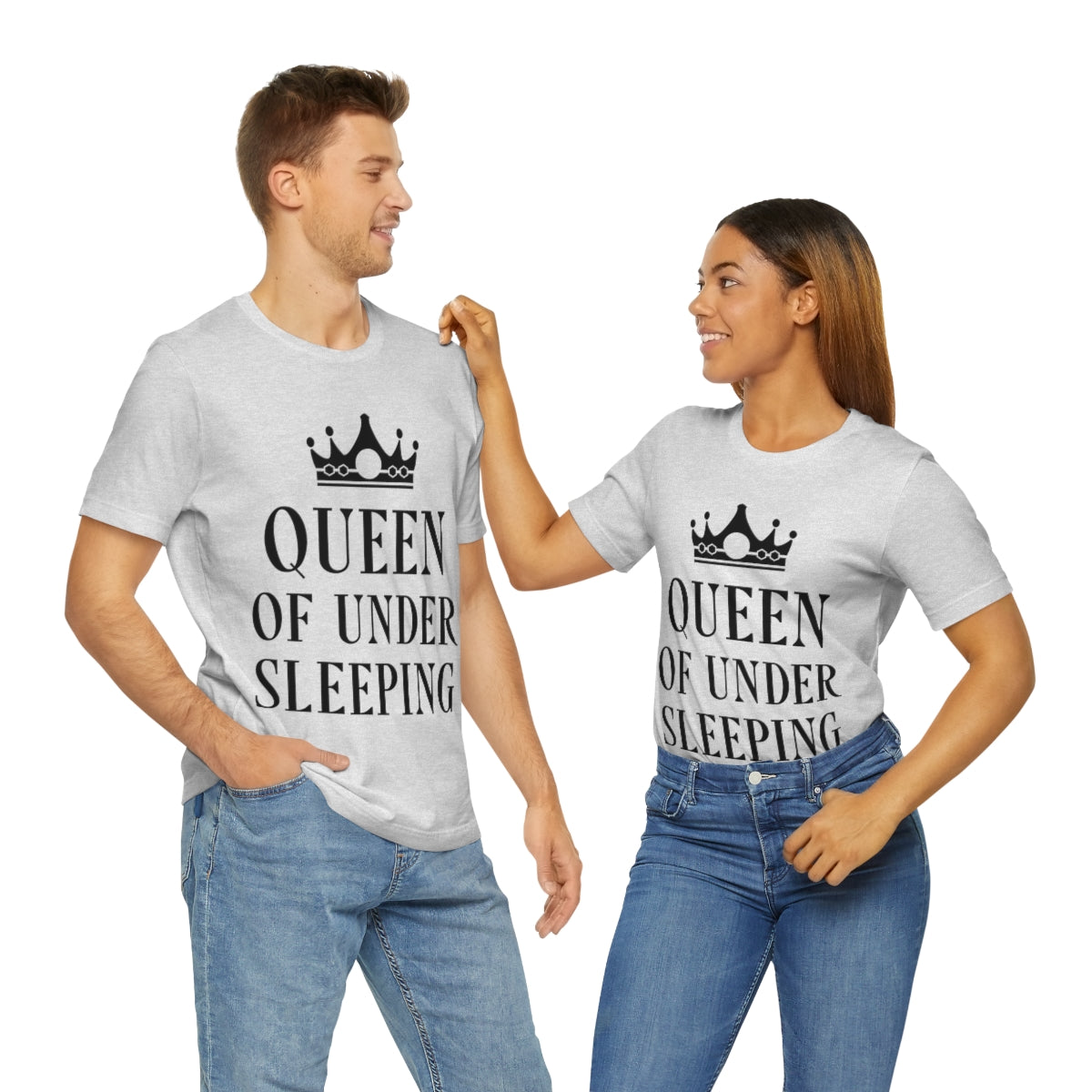 Queen of Under sleeping Sleep Humor Quotes Unisex Jersey Short Sleeve T-Shirt Ichaku [Perfect Gifts Selection]