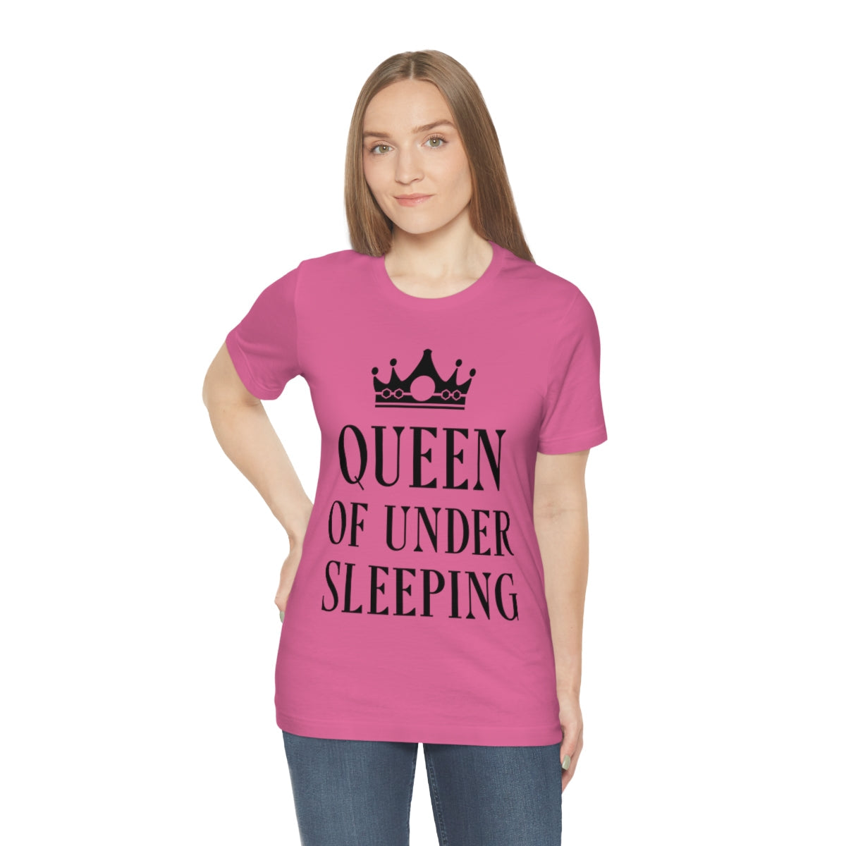 Queen of Under sleeping Sleep Humor Quotes Unisex Jersey Short Sleeve T-Shirt Ichaku [Perfect Gifts Selection]