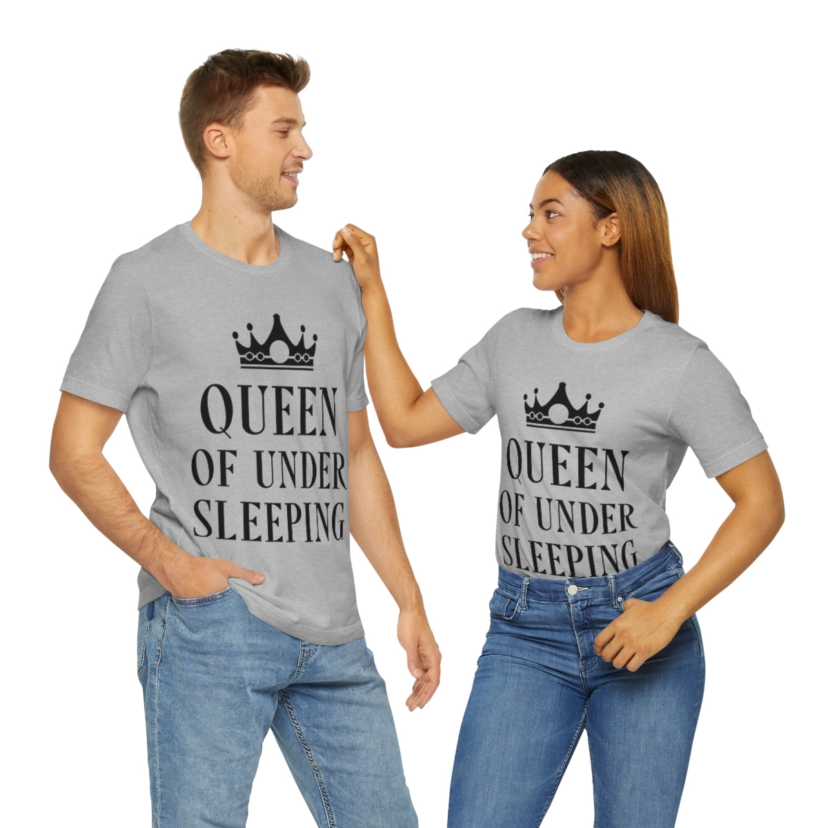 Queen of Under sleeping Sleep Humor Quotes Unisex Jersey Short Sleeve T-Shirt Ichaku [Perfect Gifts Selection]