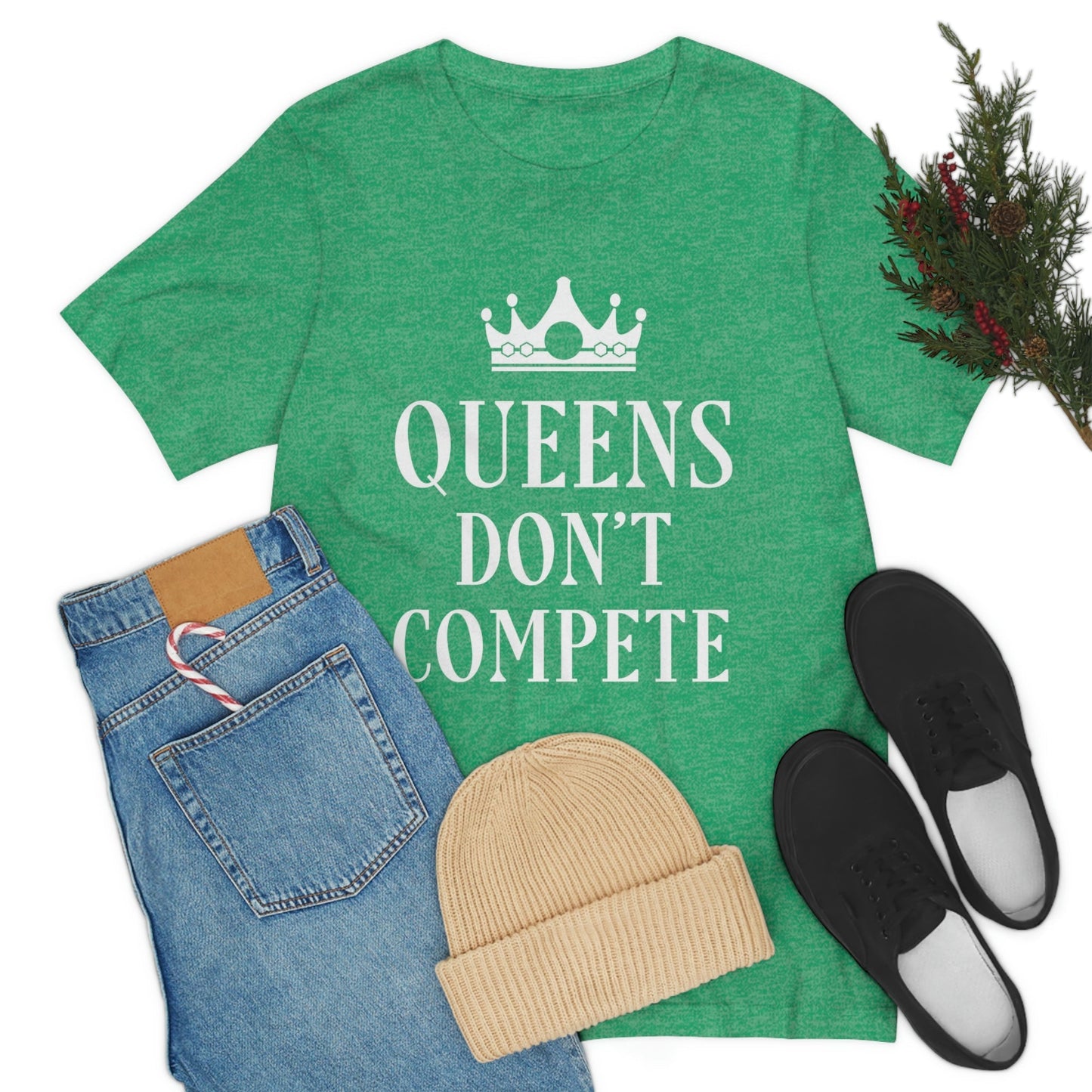 Queens Don`t Compete Empowering Quotes Unisex Jersey Short Sleeve T-Shirt Ichaku [Perfect Gifts Selection]