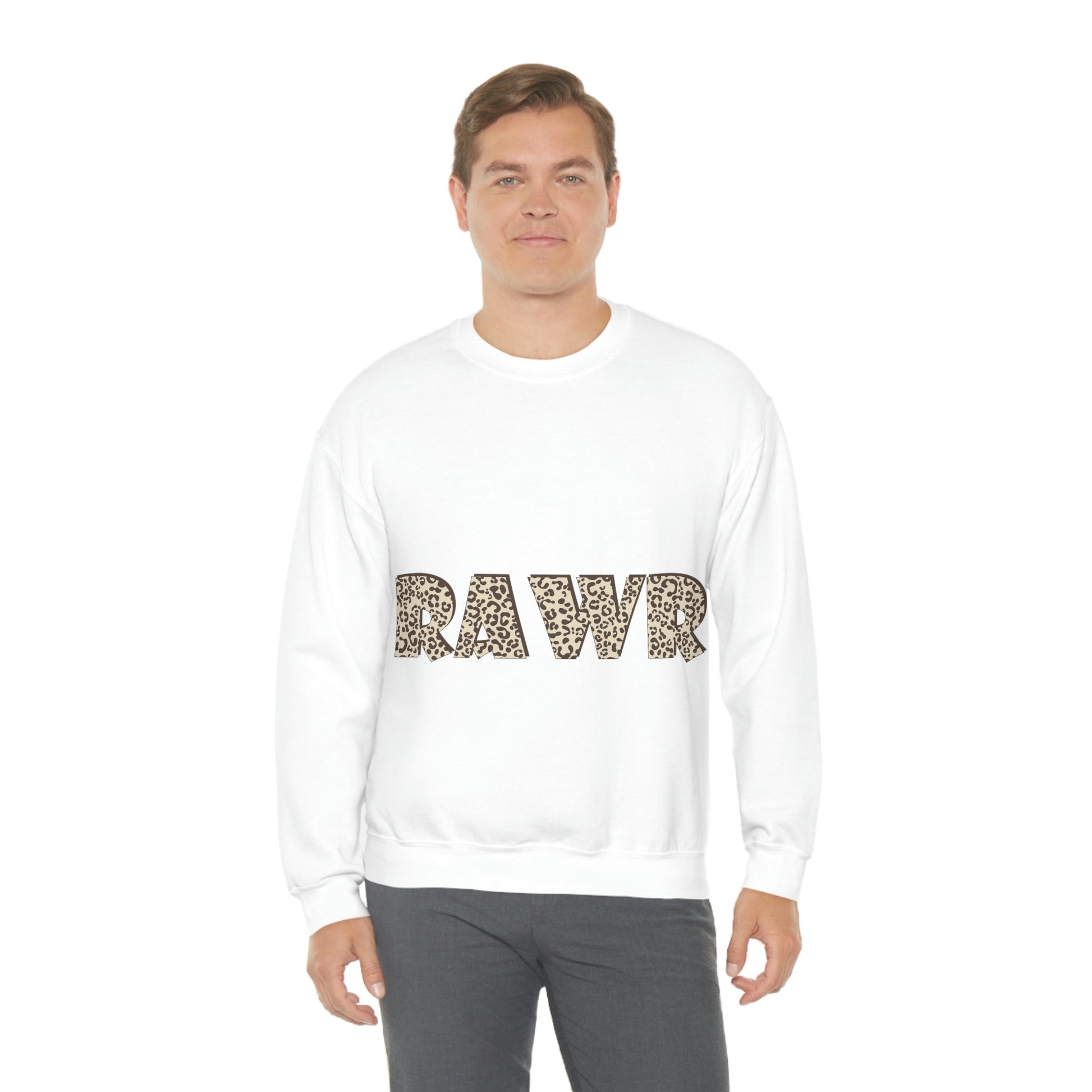 Rawr Leopard Animalistic Unisex Heavy Blend™ Crewneck Sweatshirt Ichaku [Perfect Gifts Selection]