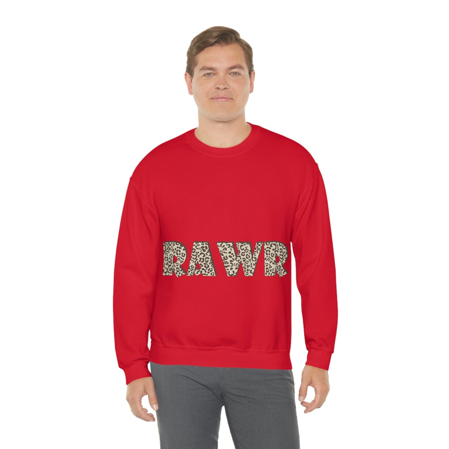 Rawr Leopard Animalistic Unisex Heavy Blend™ Crewneck Sweatshirt Ichaku [Perfect Gifts Selection]