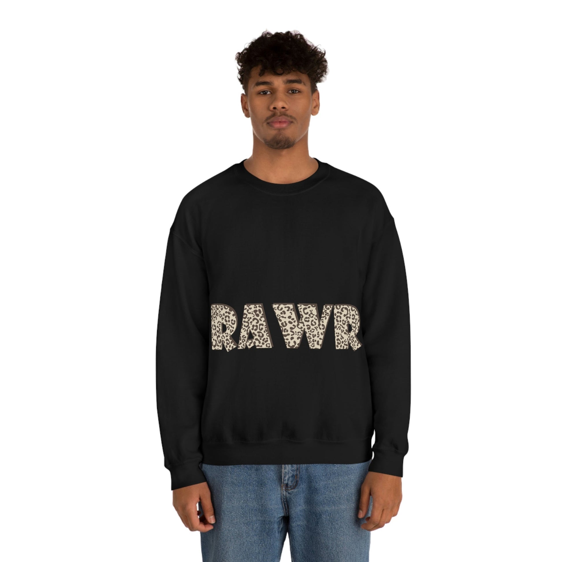 Rawr Leopard Animalistic Unisex Heavy Blend™ Crewneck Sweatshirt Ichaku [Perfect Gifts Selection]