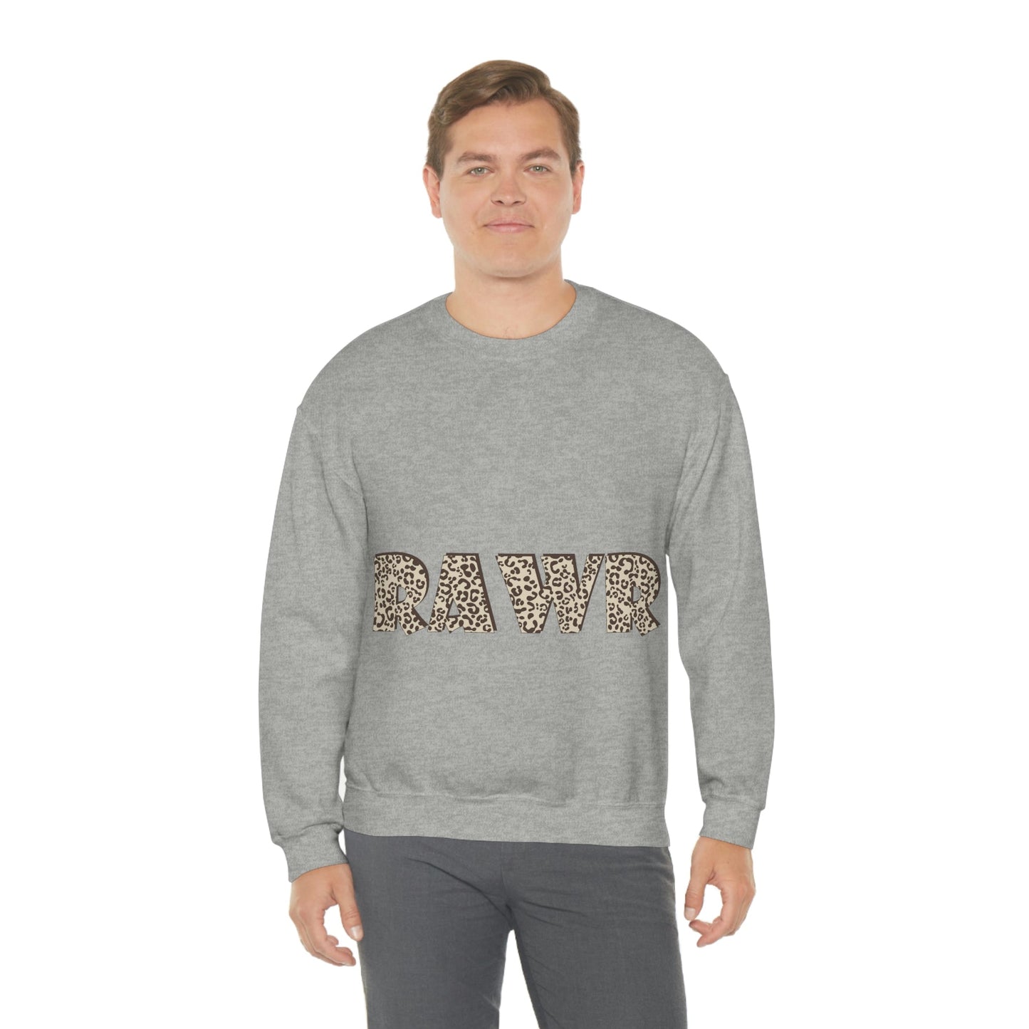 Rawr Leopard Animalistic Unisex Heavy Blend™ Crewneck Sweatshirt Ichaku [Perfect Gifts Selection]