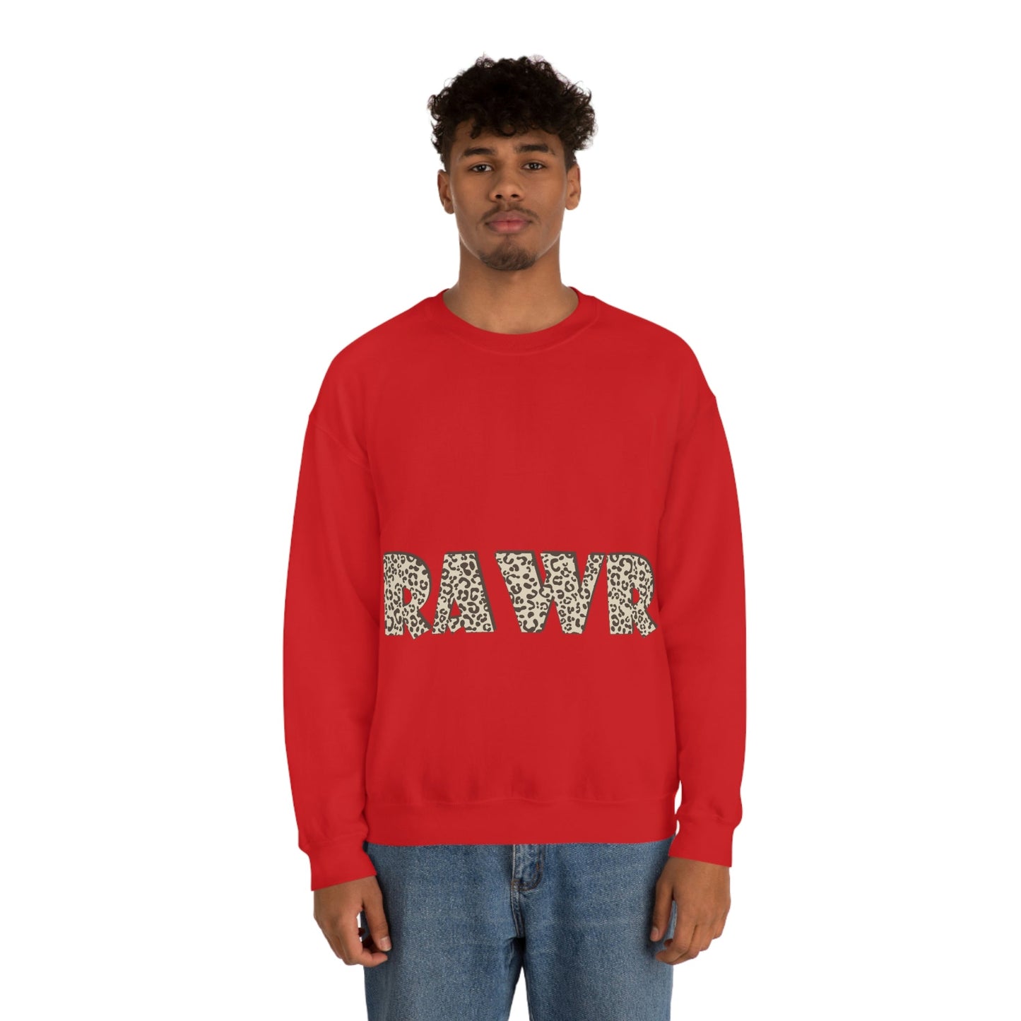 Rawr Leopard Animalistic Unisex Heavy Blend™ Crewneck Sweatshirt Ichaku [Perfect Gifts Selection]