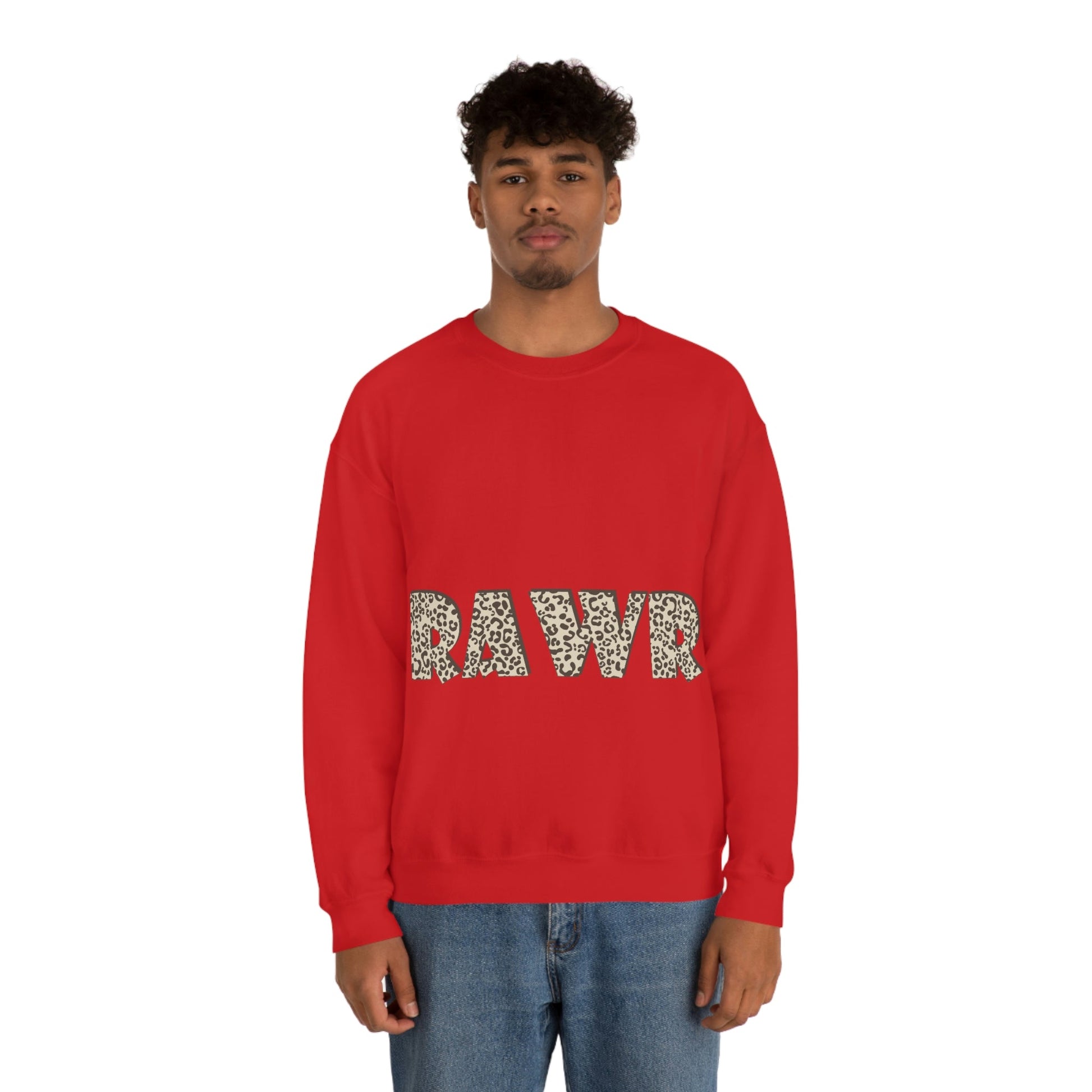 Rawr Leopard Animalistic Unisex Heavy Blend™ Crewneck Sweatshirt Ichaku [Perfect Gifts Selection]